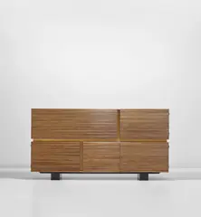 Cabinet by Gio Ponti, circa 1937, Beech-veneered wood, beech, birch, painted wood, nickel-plated brass, sold Nov 2020