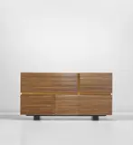 Gio Ponti, Cabinet, circa 1937, Beech-veneered wood, beech, birch, painted wood, nickel-plated brass