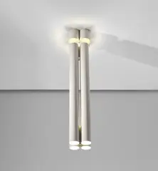 Gianni Celada, Ceiling light, circa 1970, Painted aluminium, painted steel, brass