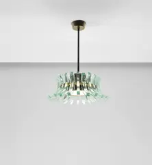 Max Ingrand, Ceiling light, circa 1965, Glass, brass, painted metal, painted steel