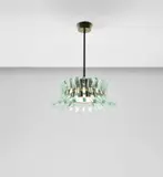 Max Ingrand, Ceiling light, circa 1965, Glass, brass, painted metal, painted steel