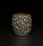 Axel Salto, Unique and large vase in the 'Budding' style, circa 1940, Stoneware, Sung and solfatara glazes with carved design