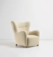 Kaj Gottlob, Armchair, designed 1937, Fabric, stained beech
