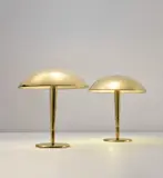 Pair of table lamps, model no. 5061 by Paavo Tynell, 1950s, Partially-painted brass, brass, sold Nov 2020