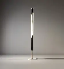Lumen, Standard lamp, 1950s, Acrylic, painted steel, brass, marble