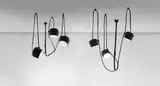 Ronan and Erwan Bouroullec, Set of two 'Lianes' ceiling lights, 2010, Leather-covered fibreglass, leather, acrylic
