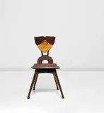 Charles Spindler, Side chair, circa 1902, Stained oak, stained mahogany, burr walnut, ash, beech, elm, burl elm, sycamore and maple-veneered wood