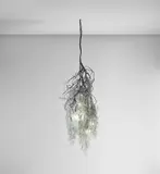 Deborah Thomas, Unique chandelier, 1989, Glass, hand-coloured and varnished papier-mâched steel, steel wire
