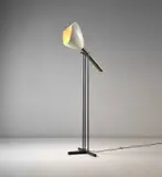 Adjustable 'Televisione' standard lamp, model no. 12627 by Angelo Lelii, circa 1956, Painted aluminium, brass, painted steel, sold Nov 2020