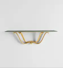 Wall-mounted console by Osvaldo Borsani, circa 1948, Marble, gilded wood, brass, sold Nov 2020