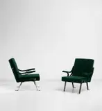 Ignazio Gardella, Pair of 'Digamma' adjustable armchairs