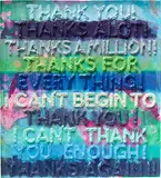 Mel Bochner, Thank You, 2019, monoprint in oil with engraving and embossment