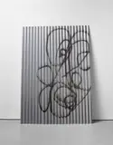 Keith Farquhar, Woolmark (black), 2014, UV direct print on corrugated and galvanised steel, in 3 parts