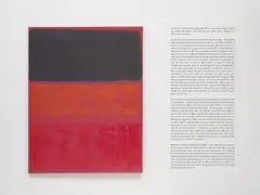 Jonathan Monk, What is seen is described, what is described is seen (Rothko) Version 1, 2006, oil on canvas and wall vinyl