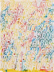 Scoundrel by Mel Bochner, 2012, enamel paint on paper, sold Oct 2020