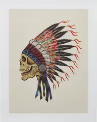 Wes Lang, Warrior Skull, 2012, screenprint on paper