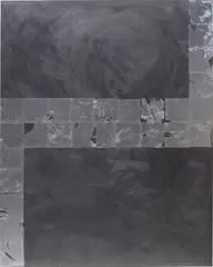 Brendan Lynch, Untitled, 2013, graphite and aluminium leaf on panel