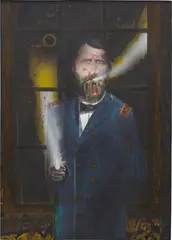 The General (Grant) II by Barnaby Furnas, water dispersed pigment, acrylic, sennier shellac-based ink and coloured pencil on linen, sold Oct 2020