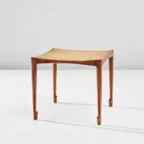 Bernt Petersen, Stool, designed 1958, Brazilian rosewood, cane