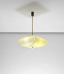 Ceiling light by Angelo Lelii, circa 1958, Acrylic, brass, offered Dec 2020