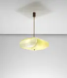 Angelo Lelii, Ceiling light, circa 1958, Acrylic, brass