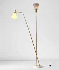 Giuseppe Ostuni, Adjustable standard lamp, model no. 339-2 PX, 1950s, Acrylic, brass, marble
