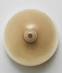 Tomaso Buzzi, Rare ceiling light, model no. 5427, 1931-1935, Lattimo glass with gold leaf inclusions, brass
