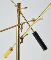 'Triennale' three-armed adjustable standard lamp, model no. 12128s by Angelo Lelii, circa 1951, Painted aluminium, brass, painted steel, sold Dec 2020