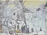 Peter Doig, Slushy Landscape (with figures)