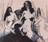 George Condo, The Monk at the Brothel, 2007, acrylic and charcoal on canvas