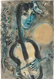 Marc Chagall, Le violoncelliste, 1964, gouache, ink, ink wash and pastel on paper
