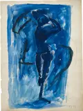 Marino Marini, Rapsodia in blu, tempera and pencil on paper
