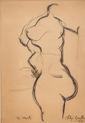 Untitled by Philip Guston, 1954, charcoal on paperboard, offered Mar 2019