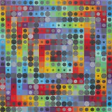 Orion Gris by Victor Vasarely, 1969, acrylic on canvas, sold Mar 2019