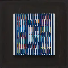 Small E/A ND by Yaacov Agam, 1989, acrylic on aluminium mounted on wooden board, sold Mar 2019