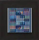 Yaacov Agam, Small E/A ND, 1989, acrylic on aluminium mounted on wooden board