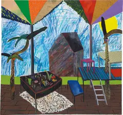 Spring by Shara Hughes, 2008, oil and oil pastel on canvas, sold Mar 2019