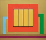 Peter Halley, Discursion, 2011, acrylic, metallic acrylic, pearlescent acrylic, day-glo acrylic and Roll-a-Tex on canvas