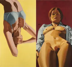 White Blouse by David Salle, 2005, oil on canvas, diptych, sold Mar 2019