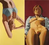 David Salle, White Blouse, 2005, oil on canvas, diptych