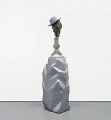 Mike Kelley, Ghoul #2 (pimp), 2005, painted resin, painted straw hat, spray paint and found objects