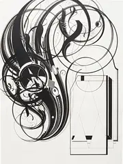 Tauba Auerbach, B, 2005, ink on paper