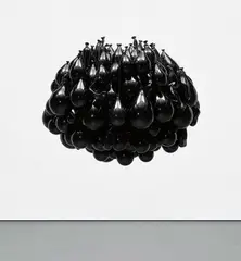 Souffles dans le verre - Noir by Michel François, 2002, blown black glass balloons and nylons threads, in 220 parts, sold Mar 2019