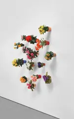 Flower Pot by Hans-Peter Feldmann, 2009, synthetic flowers and soil in plastic pots, in 15 parts, sold Mar 2019