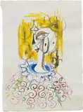 George Condo, Untitled, 1985, watercolour on paper