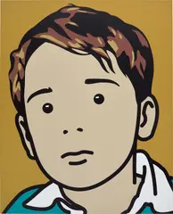 Julian Opie, Sam, schoolboy., 2001, vinyl on wooden stretcher