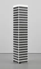 Modern Tower No. 10. by Julian Opie, 2001, vinyl and paint on wood, sold Apr 2019