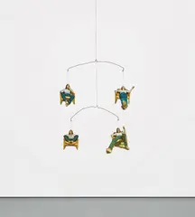 Sarah Lucas, Self Portrait Mobile, 1993, four cut out photographs, string and metal