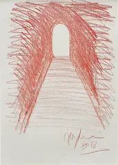 Untitled by Anish Kapoor, 2018, wax crayon on paper, offered Apr 2019