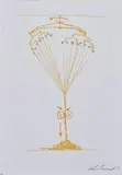 Conrad Shawcross, Study for Asymmetric Rope Machine II, 2018, wax crayon on paper